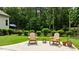 Serene backyard patio with comfortable seating and lush greenery, creating a peaceful outdoor retreat at 1412 Wakefield Farm Rd, Zebulon, NC 27597