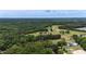 Expansive aerial view showcasing a beautiful property with mature trees, a lush lawn, and serene surroundings at 14393 Nc Hwy 96 N, Zebulon, NC 27597