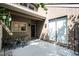 Cozy patio area with outdoor seating and access to the home's interior at 16 Tottenham Ln # 16, Chapel Hill, NC 27517