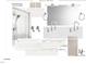 Hall Bath featuring white subway tile in shower, modern chrome fixtures, and vanity with white and marbled tiles at 1813 Bennett St, Raleigh, NC 27604