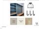 Owner's entry featuring built-in shelving, a bench, and hooks, with walls in Alabaster and trim in Anew Gray at 1813 Bennett St, Raleigh, NC 27604