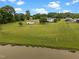 Picturesque aerial view of property featuring a pond and lush green landscaping, ideal for country living at 1993 Lucy Garrett Rd, Roxboro, NC 27574