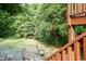 Backyard space featuring patio furniture with mature trees at 2236 The Cir, Raleigh, NC 27608