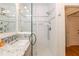 Beautiful bathroom featuring a glass shower door and granite countertop at 2236 The Cir, Raleigh, NC 27608