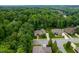 Lovely aerial shot of home nestled among lush green trees in a quiet residential neighborhood at 3994 Limerick Dr, Burlington, NC 27215