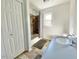 Bathroom features single sink vanity and shower at 4200 Harmony Church Rd, Efland, NC 27243