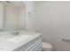 Clean bathroom featuring a single sink vanity with granite countertop at 5073 Tall Pines Ct, Raleigh, NC 27609