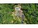 Overview of an estate with a pool, garage, and sprawling residence enveloped by mature trees at 6500 Bass Mountain Rd, Snow Camp, NC 27349