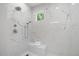Beautiful marble shower featuring rainfall and handheld shower heads and a built-in seat at 6500 Bass Mountain Rd, Snow Camp, NC 27349