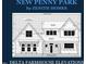 Detailed architectural drawing of a two-story farmhouse-style home with gabled roof and multiple windows at 8012 Penny Rd, Raleigh, NC 27606