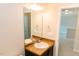 Bathroom with single vanity and granite countertop at 123 Scheer Ave, Durham, NC 27703