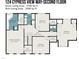 Second floor layout featuring bedrooms, bathrooms, laundry and walk-in closets in a spacious design at 124 Cypress View Way, Apex, NC 27502