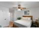This cozy bedroom features a ceiling fan, and warm wood accents at 154 Jared Dr, Fuquay Varina, NC 27526