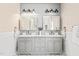 Elegant bathroom with double vanity, gray cabinets, decorative mirrors, and stylish lighting at 1717 Ormond Rd, Hurdle Mills, NC 27541