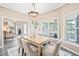 Dining room featuring a chandelier, seating for six, and large windows at 1717 Ormond Rd, Hurdle Mills, NC 27541
