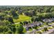 Aerial view of suburban homes nestled amongst lush green trees and expansive open green spaces at 3027 Maple Ave # U1, Burlington, NC 27215