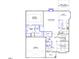 Detailed first floor plan featuring a primary bedroom, kitchen, dining, living, and garage at 33 Black Walnut Dr # 185, Garner, NC 27529