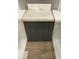Material samples showcasing cabinet, countertop, backsplash, and flooring options for kitchen or bathroom at 355 Chesapeake Cmns St # 112, Garner, NC 27529