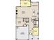 Detailed first-floor plan featuring an open-concept kitchen, Gathering room, and guest suite with 2-car garage at 4301 Emeline Way # 15, Fuquay Varina, NC 27526