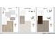 Selection of brushed nickel and chrome fixtures, cabinetry, and flooring for bathrooms at 433 Old Fashioned Way, Lillington, NC 27546