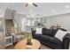 Open-concept living room flowing into the kitchen, perfect for modern living and entertaining guests at 512 Barneswyck Dr, Fuquay Varina, NC 27526