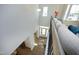 View from above showcasing the foyer's soaring ceilings and bright, welcoming space at 609 Ramsours Mill Dr, Holly Springs, NC 27540
