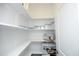 Well-organized pantry with ample shelving for storage at 609 Ramsours Mill Dr, Holly Springs, NC 27540