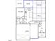 First floor blueprint featuring a spacious kitchen, garage, entry porch, and adjoining flex room at 61 Black Walnut Dr # 188, Garner, NC 27529