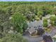 Overhead shot of an expansive property surrounded by a canopy of vibrant green trees at 7601 Wellesley N Park, Raleigh, NC 27615