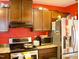 Kitchen featuring wood cabinets, stainless steel appliances, and colorful decor at 764 Grove Creek Ln, Raleigh, NC 27610