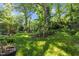Lush backyard with a banana tree garden, offering a tropical vibe at 924 Pebblebrook Dr, Raleigh, NC 27609