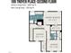 Second floor plan with three bedrooms, two bathrooms, and walk-in closets at 109 Troyer Pl, Apex, NC 27502