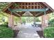 Community pavilion featuring a picnic area with tables and a wood-beamed ceiling at 109 Troyer Pl, Apex, NC 27502