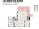 Detailed floor plan showing the layout of the house and its dimensions at 1304 Park Ave, Dunn, NC 28334