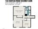 Second-floor layout featuring primary bedroom and two bedrooms for comfortable living at 134 Chateau Rd, Durham, NC 27704