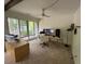 Bedroom has natural light, neutral walls, ceiling fan, and space for a dedicated desk space at 1708 Quail Ridge Rd, Raleigh, NC 27609