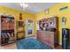 Bright dining room with yellow walls and built-in hutch at 229 Hocutt Farm Dr Dr, Clayton, NC 27527