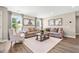 Spacious living area boasts hardwood flooring, neutral decor, and ample seating for entertaining at 30 Elmwood Ave, Sanford, NC 27330