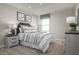 Comfortable bedroom with cozy bedding, soft lighting, window, and side tables at 32 Elmwood Ave, Sanford, NC 27330