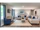 Inviting living room with stylish furniture, a large TV, and contemporary decor at 33 Elmwood Ave, Sanford, NC 27330