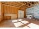 Unfinished room showcasing the exposed framework and building material at 66 Sweet Meadow Ln, Pittsboro, NC 27312