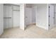 Bedroom view showcasing closet and bathroom entrances offering convenient flow and design at 80 Water Willow Ln, Zebulon, NC 27597