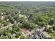 Aerial view of a vacant land lot surrounded by mature trees and neighborhood at 913 Tyrrell Rd, Raleigh, NC 27609