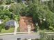 Aerial view of a vacant land lot ready for a new custom home at 913 Tyrrell Rd, Raleigh, NC 27609