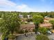 Aerial shot of townhouses with parking, mature trees and a lush green landscape at 105 Fidelity St # B19, Carrboro, NC 27510