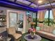 Cozy sunroom with comfortable seating and festive lighting, perfect for relaxation and entertainment at 1944 Castle Pines Dr, Raleigh, NC 27604