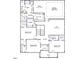 Detailed second floor floorplan showcasing the primary bedroom, sitting area, and laundry at 212 Augusta Pond Way # 128, Raleigh, NC 27603