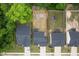 Overhead view of a well-planned residential area with neat homes, manicured lawns, and organized layouts at 389 Whetstone Dr, Angier, NC 27501