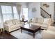 Cozy living room featuring neutral colors, plush seating, and plenty of natural light at 4355 Pond Pine Trl, Morrisville, NC 27560
