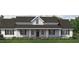 Attractive one-story home featuring white siding, black shutters and front door, and mature landscaping at 4451 Poppy Mallow Ln, Oxford, NC 27565